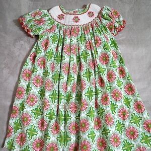 Vintage Royal Child Girl's Smocked Floral Dress 3T